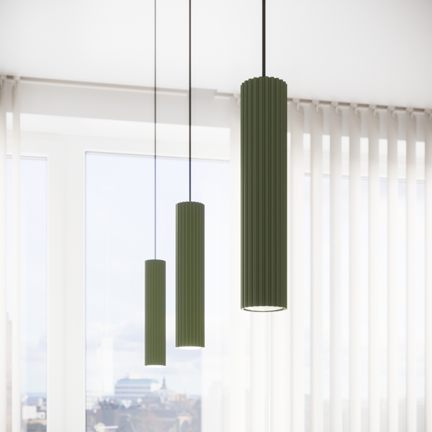 Lampadario a sospensione con filo KARBON 1xGU10/10W/230V verde