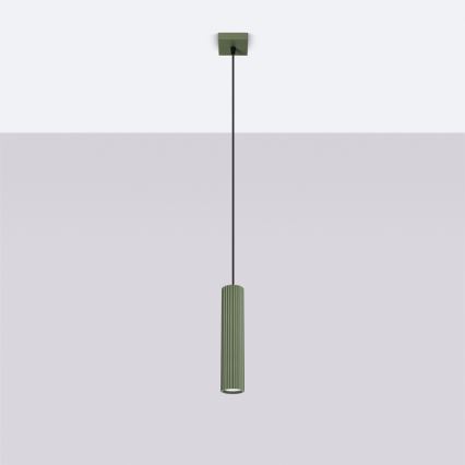Lampadario a sospensione con filo KARBON 1xGU10/10W/230V verde