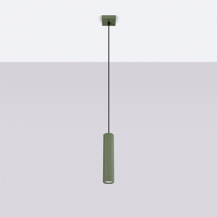 Lampadario a sospensione con filo KARBON 1xGU10/10W/230V verde