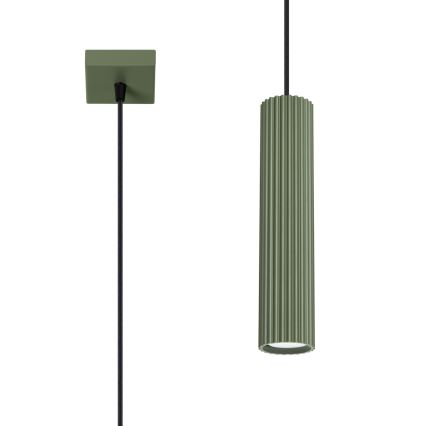 Lampadario a sospensione con filo KARBON 1xGU10/10W/230V verde