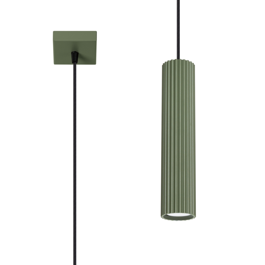 Lampadario a sospensione con filo KARBON 1xGU10/10W/230V verde
