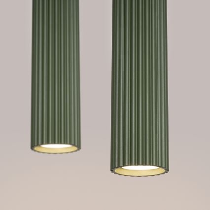 Lampadario a sospensione con filo KARBON 2xGU10/10W/230V verde