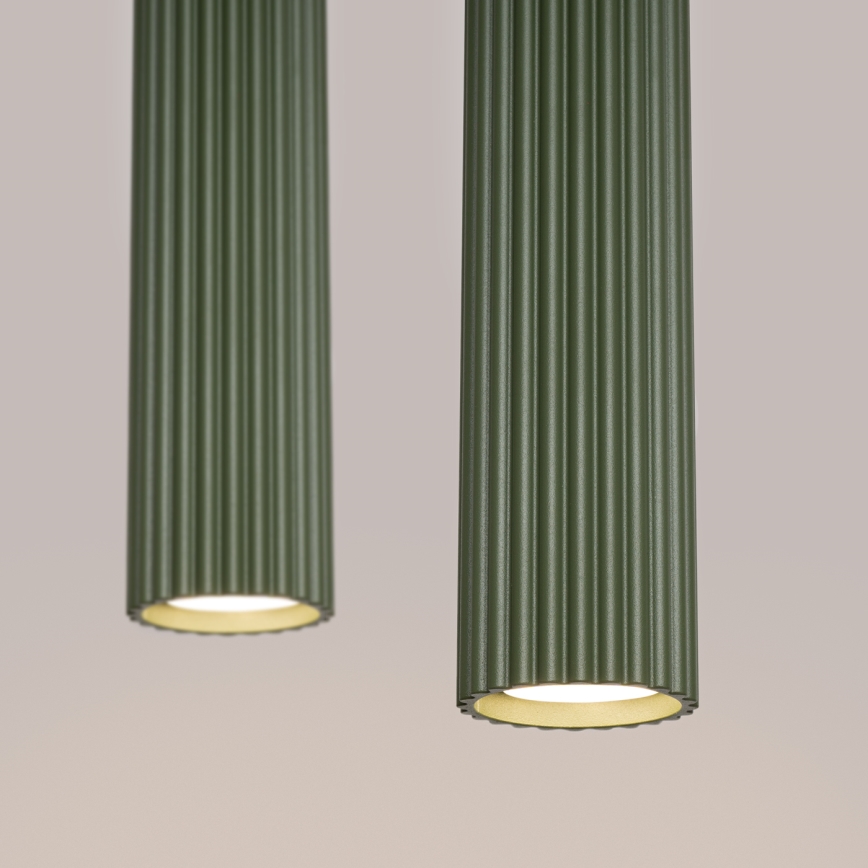 Lampadario a sospensione con filo KARBON 2xGU10/10W/230V verde