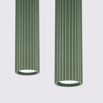 Lampadario a sospensione con filo KARBON 2xGU10/10W/230V verde