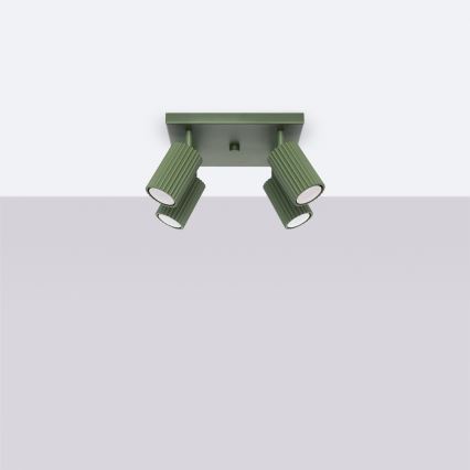 Faretto KARBON 4xGU10/10W/230V verde
