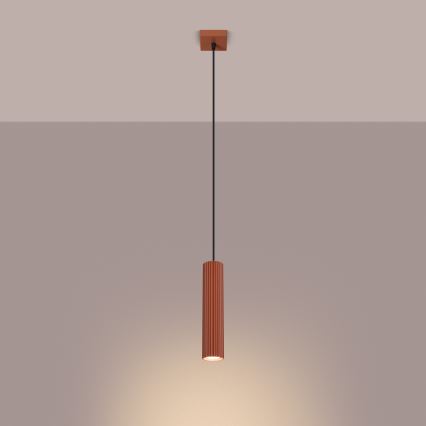 Lampadario a sospensione con filo KARBON 1xGU10/10W/230V rosso