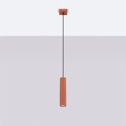 Lampadario a sospensione con filo KARBON 1xGU10/10W/230V rosso