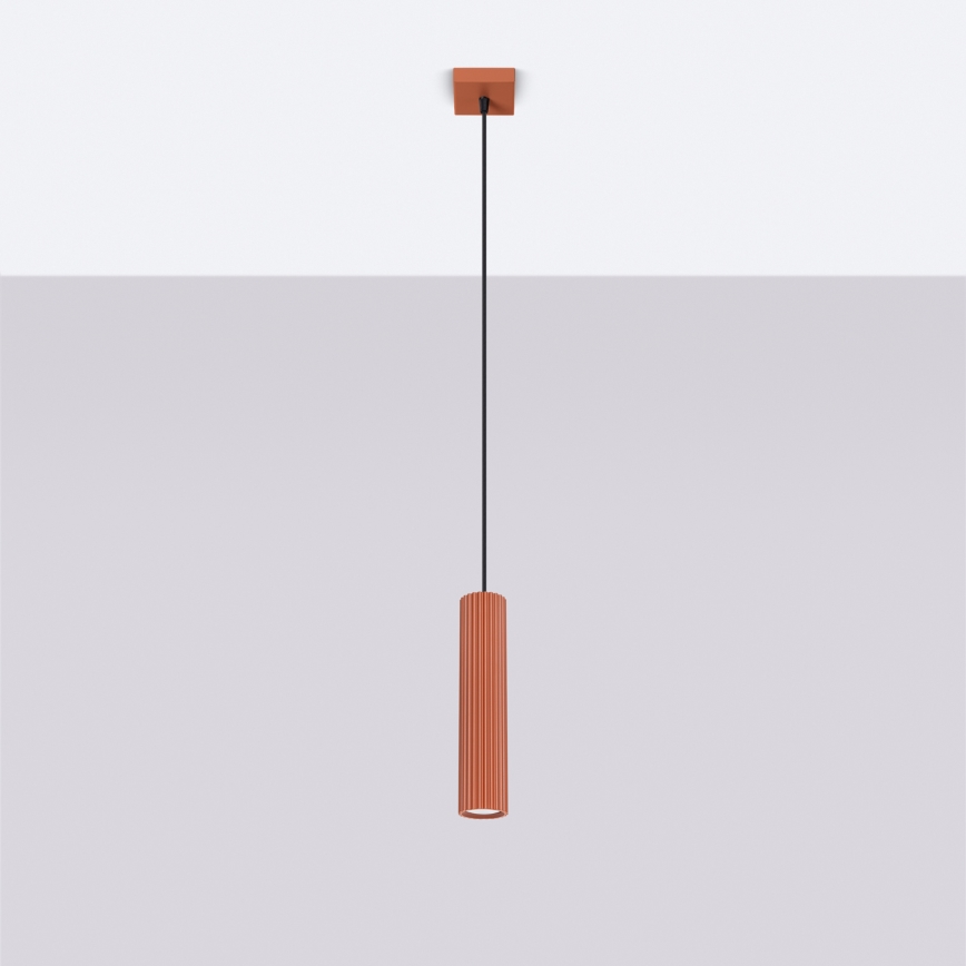 Lampadario a sospensione con filo KARBON 1xGU10/10W/230V rosso