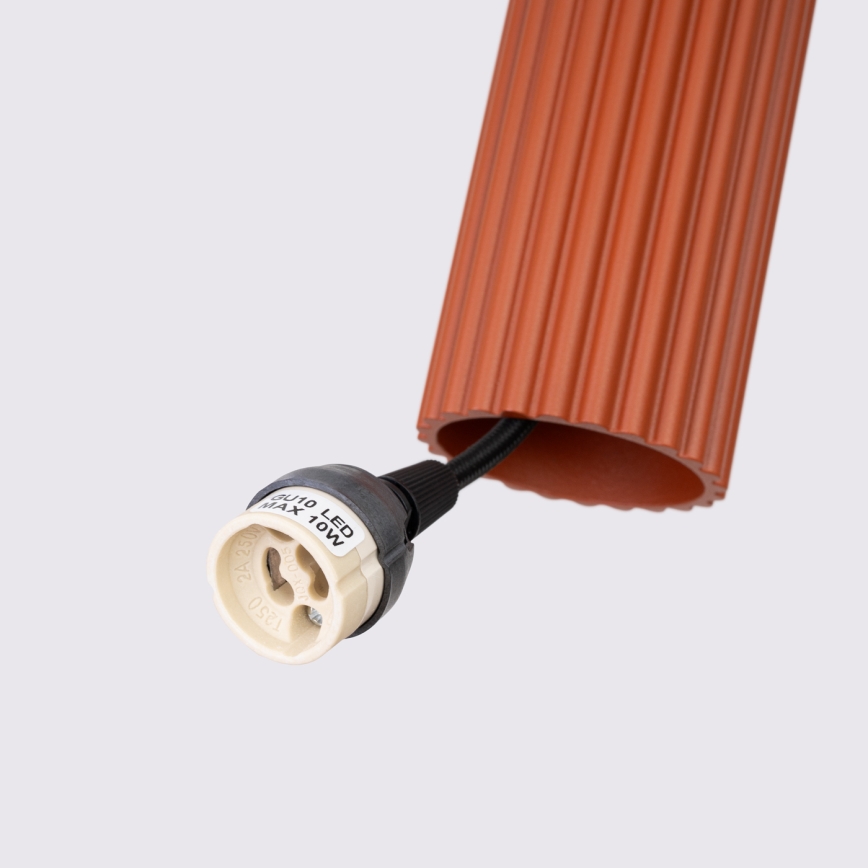 Lampadario a sospensione con filo KARBON 1xGU10/10W/230V rosso