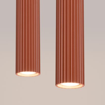Lampadario a sospensione con filo KARBON 2xGU10/10W/230V rosso