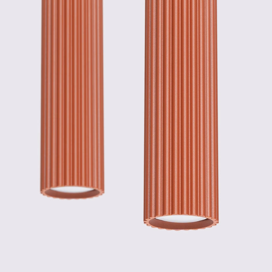 Lampadario a sospensione con filo KARBON 2xGU10/10W/230V rosso