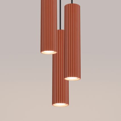 Lampadario a sospensione con filo KARBON 3xGU10/10W/230V rosso