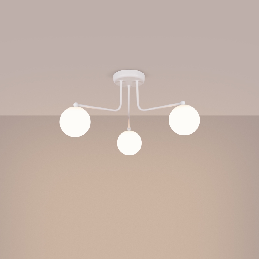 Lampadario a sospensione con supporto rigido ASTRAL 3xG9/8W/230V bianco