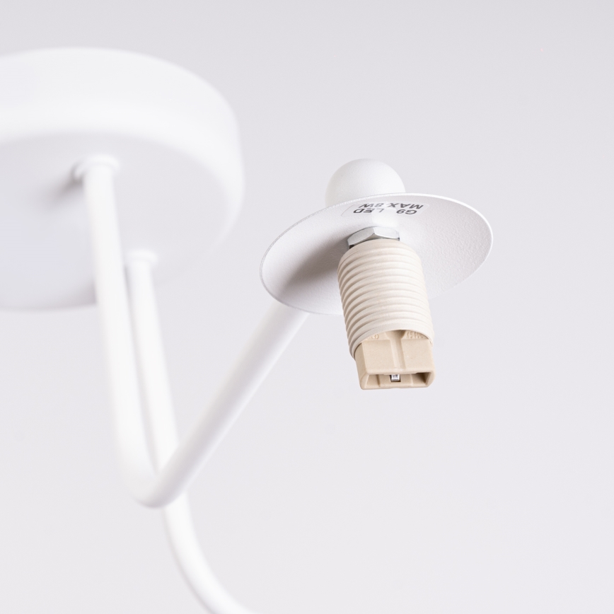 Lampadario a sospensione con supporto rigido ASTRAL 3xG9/8W/230V bianco