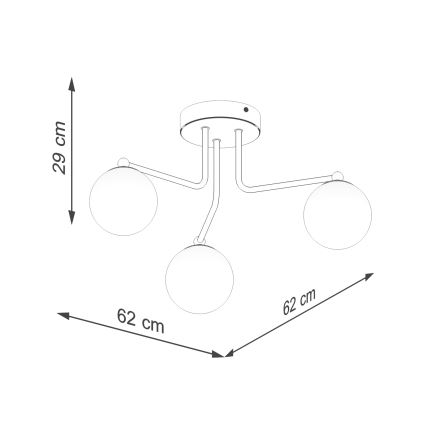 Lampadario a sospensione con supporto rigido ASTRAL 3xG9/8W/230V bianco