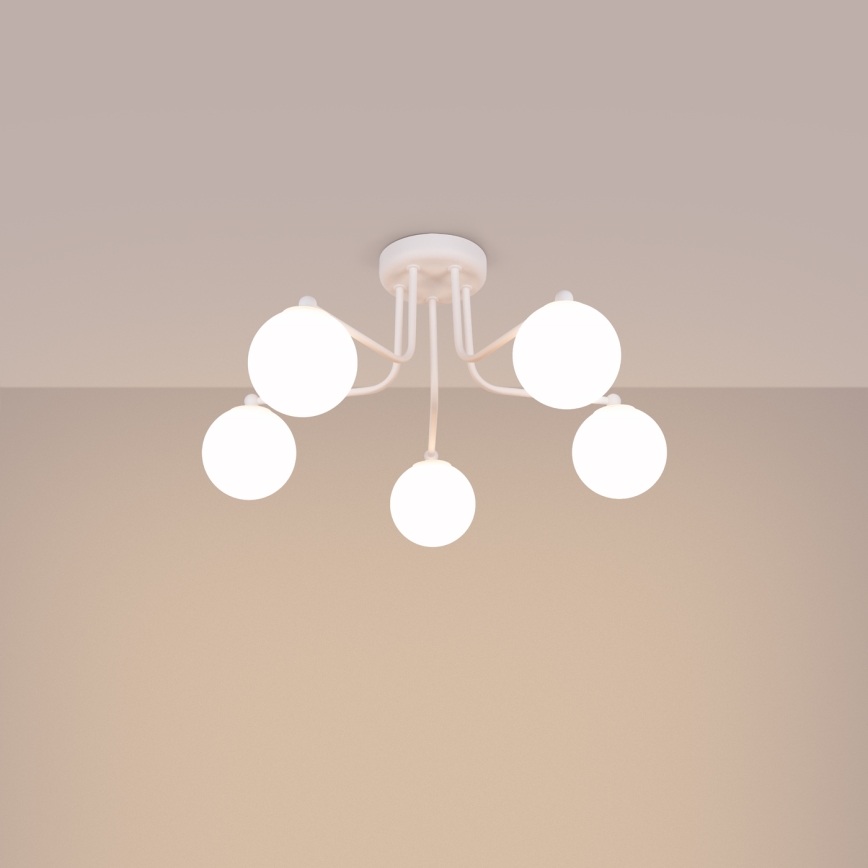 Lampadario a sospensione con supporto rigido ASTRAL 5xG9/8W/230V bianco