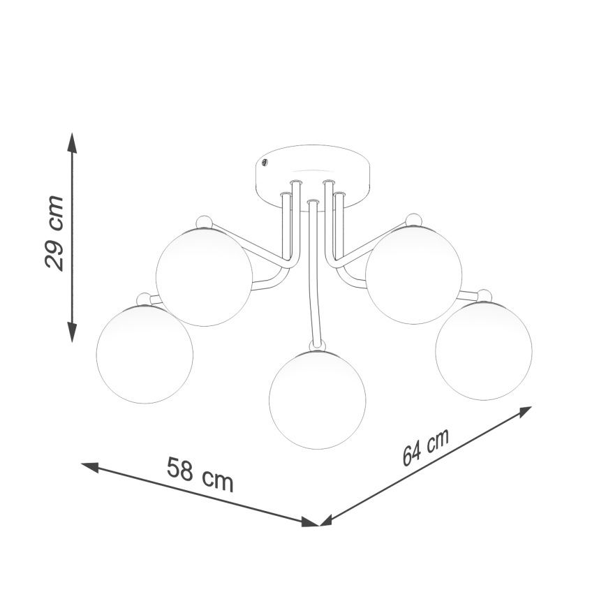 Lampadario a sospensione con supporto rigido ASTRAL 5xG9/8W/230V bianco