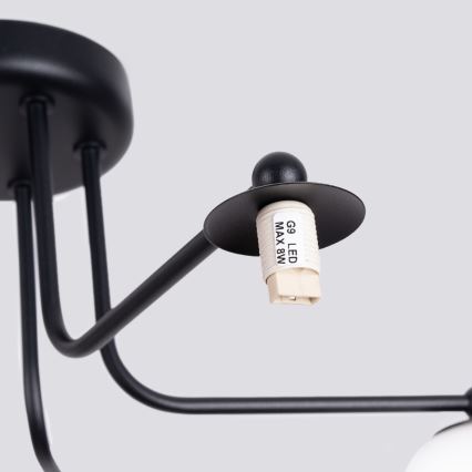 Lampadario a sospensione con supporto rigido ASTRAL 5xG9/8W/230V nero