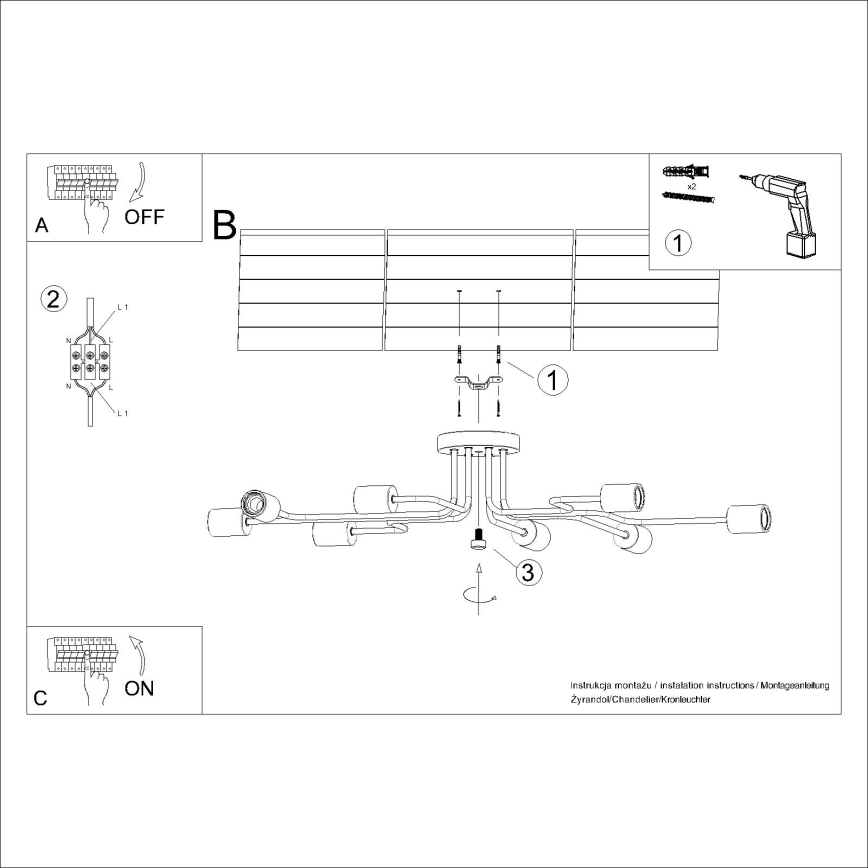 Lampadario a plafone TIMBO 8xE27/15W/230V bianco/beige/faggio