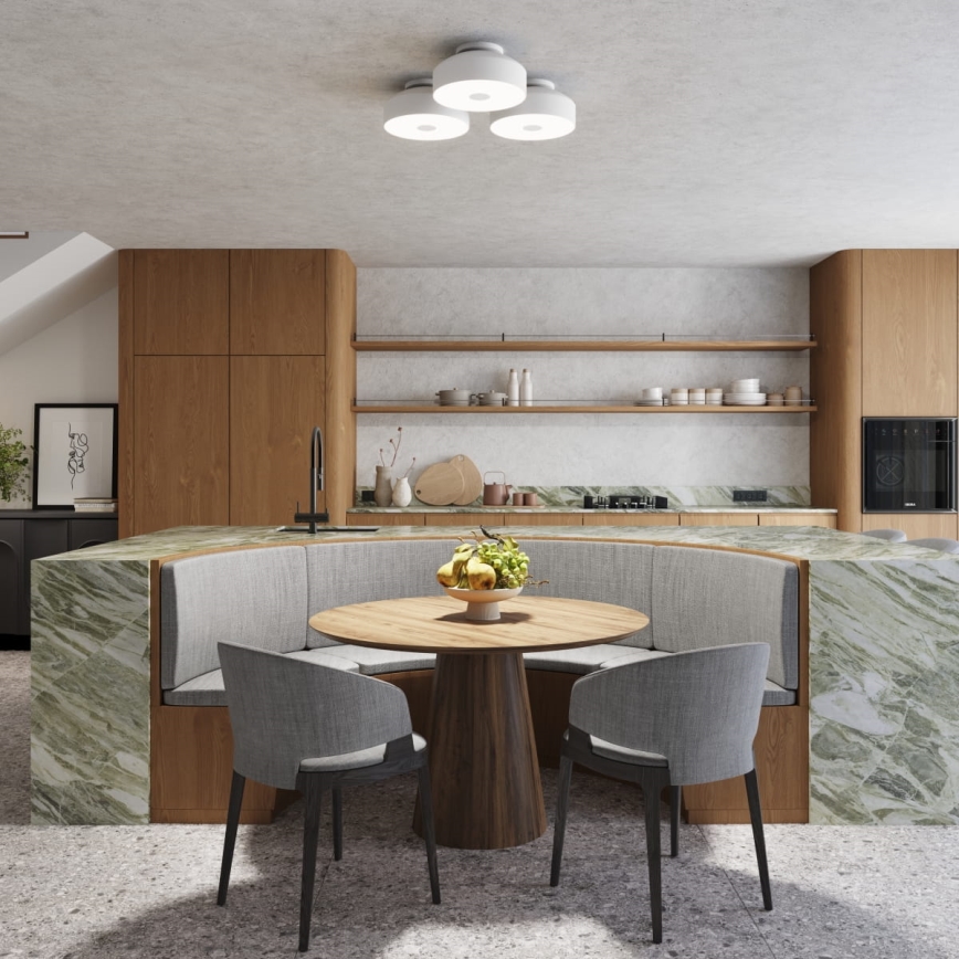 Plafoniera OMIQ 4xE27/15W/230V Ø 30 cm bianca