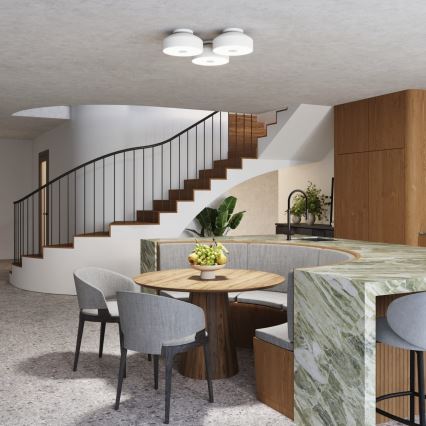 Plafoniera OMIQ 4xE27/15W/230V Ø 30 cm bianca