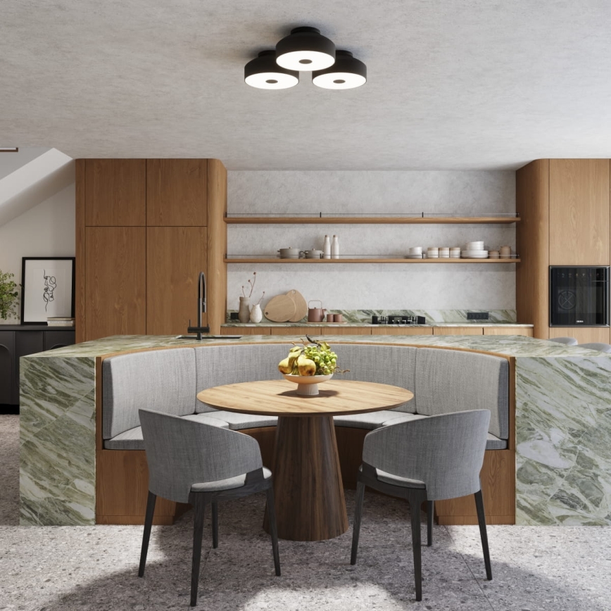 Plafoniera OMIQ 4xE27/15W/230V Ø 30 cm nera