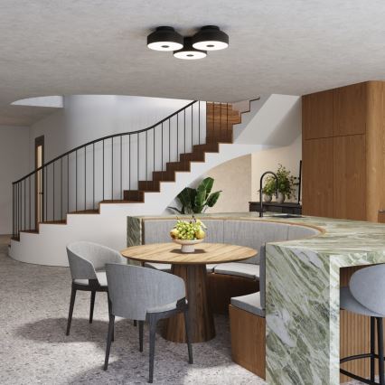 Plafoniera OMIQ 4xE27/15W/230V Ø 30 cm nera