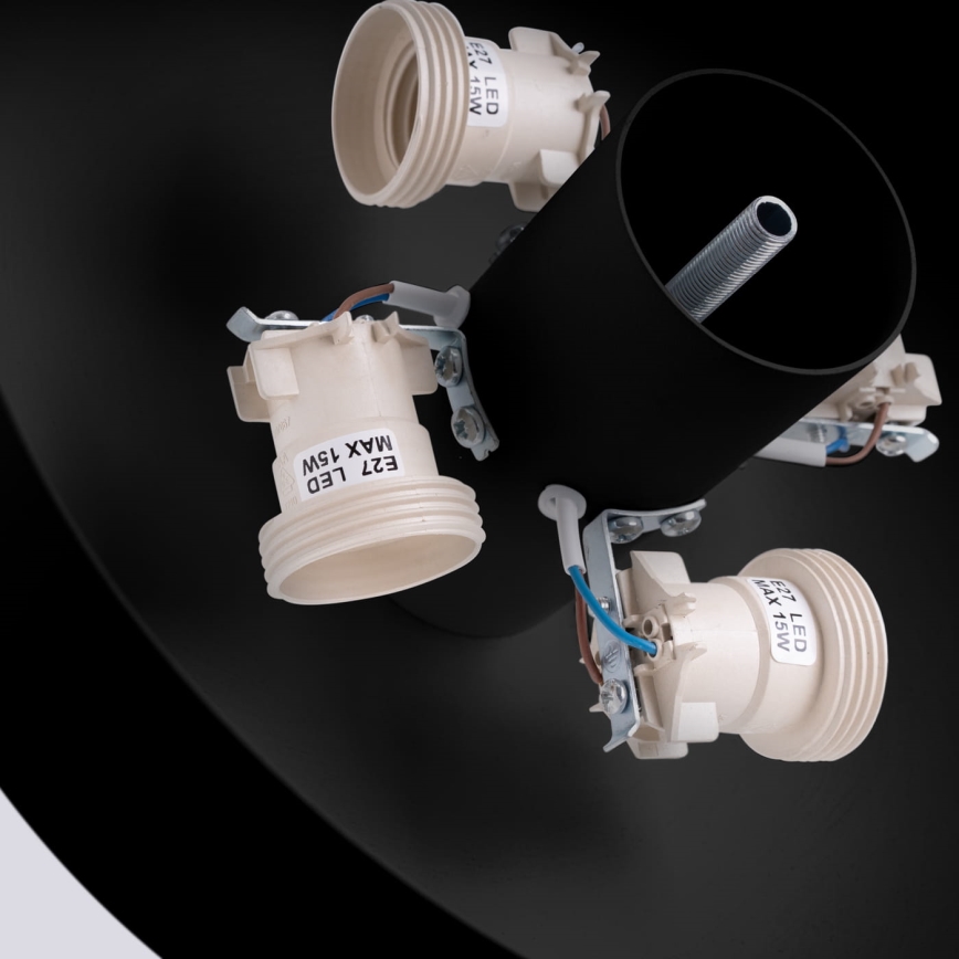 Plafoniera OMIQ 4xE27/15W/230V Ø 30 cm nera