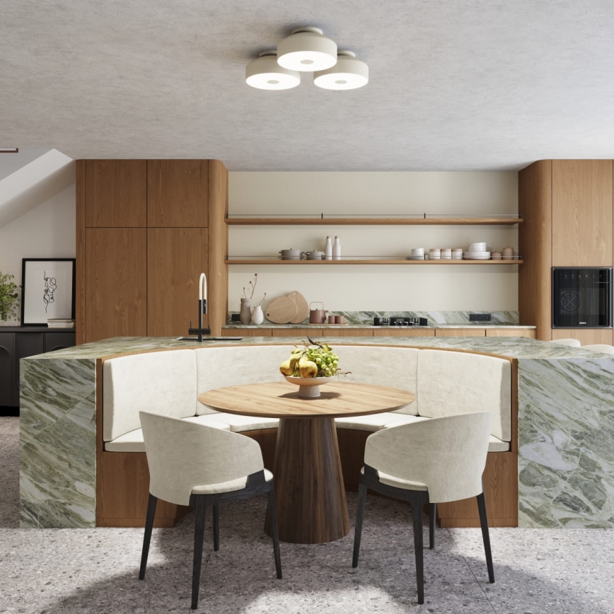 Plafoniera OMIQ 4xE27/15W/230V Ø 30 cm crema