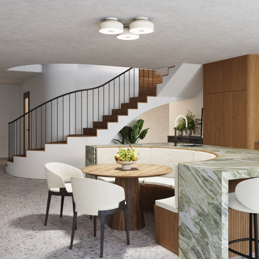 Plafoniera OMIQ 4xE27/15W/230V Ø 30 cm crema