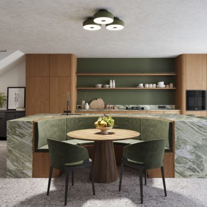 Plafoniera OMIQ 4xE27/15W/230V Ø 30 cm verde