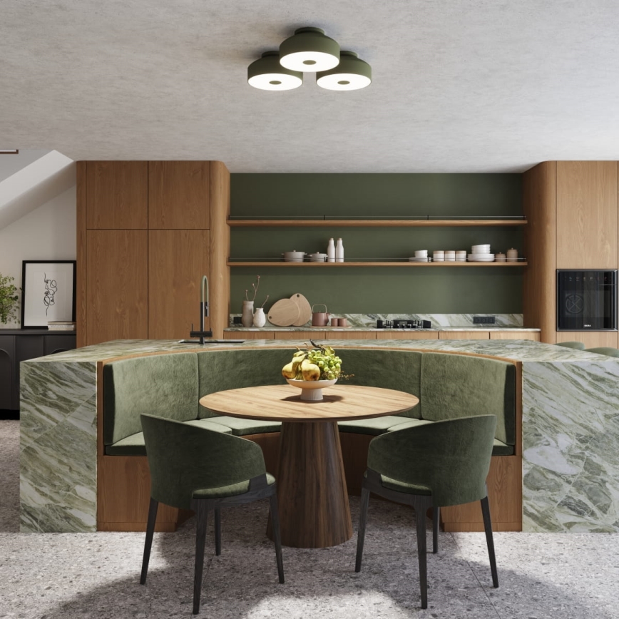 Plafoniera OMIQ 4xE27/15W/230V Ø 30 cm verde