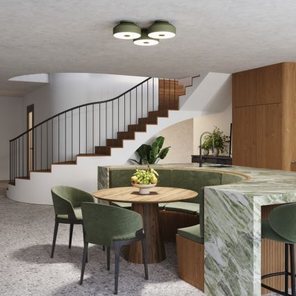 Plafoniera OMIQ 4xE27/15W/230V Ø 30 cm verde