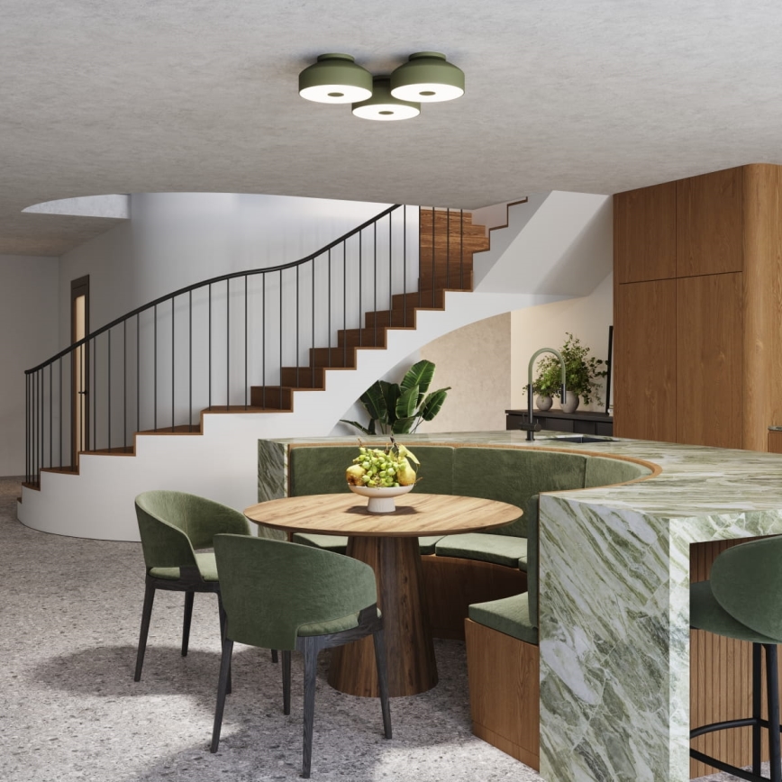 Plafoniera OMIQ 4xE27/15W/230V Ø 30 cm verde