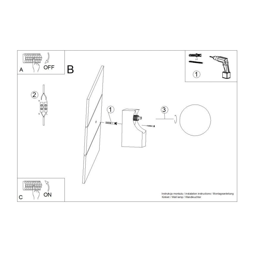 Applique BULBO 1xG9/8W/230V faggio/bianco