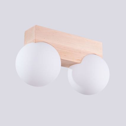 Plafoniera BULBO 2xG9/8W/230V faggio/bianco