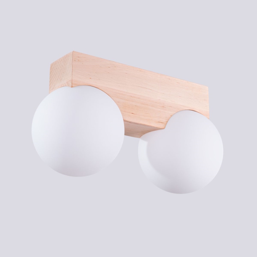 Plafoniera BULBO 2xG9/8W/230V faggio/bianco