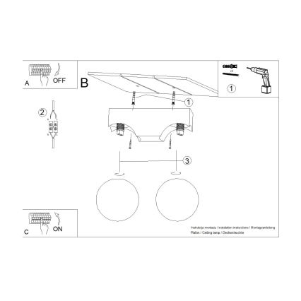 Plafoniera BULBO 2xG9/8W/230V faggio/bianco