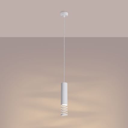 Lampadario a sospensione con filo LAMI 1xGU10/10W/230V bianco