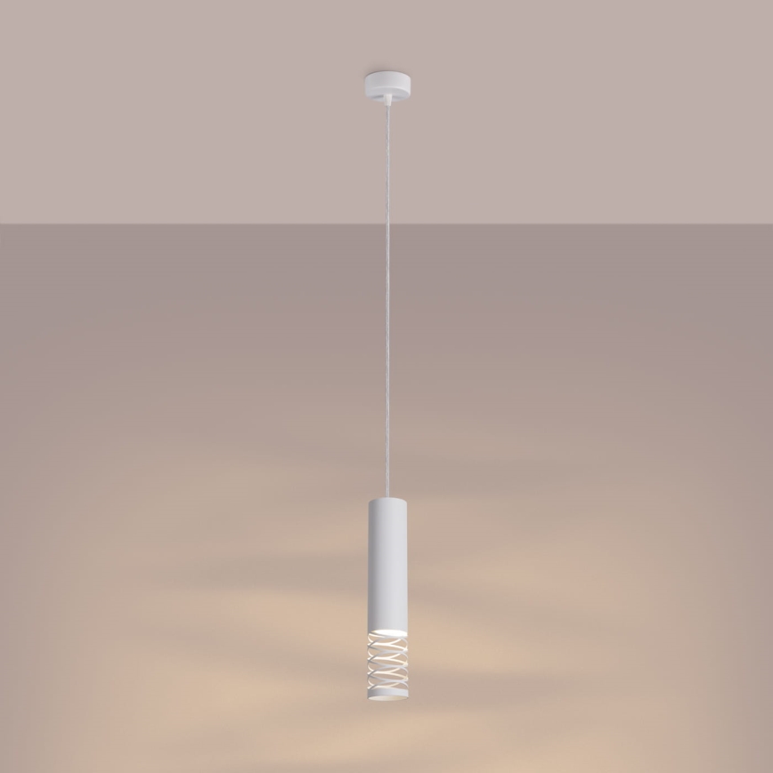 Lampadario a sospensione con filo LAMI 1xGU10/10W/230V bianco