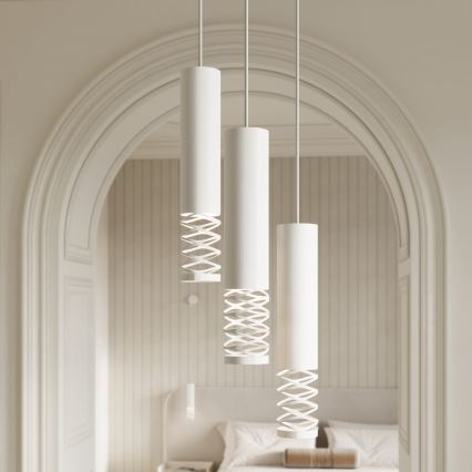 Lampadario a sospensione con filo LAMI 1xGU10/10W/230V bianco