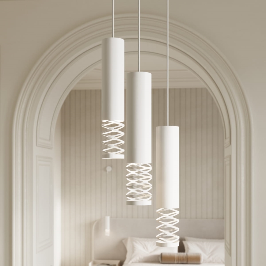 Lampadario a sospensione con filo LAMI 1xGU10/10W/230V bianco