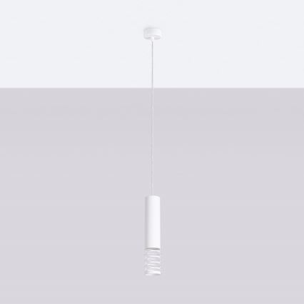 Lampadario a sospensione con filo LAMI 1xGU10/10W/230V bianco