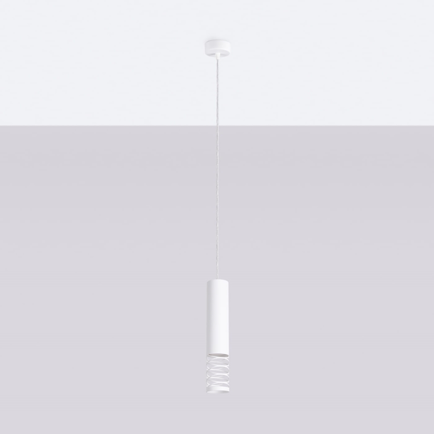 Lampadario a sospensione con filo LAMI 1xGU10/10W/230V bianco