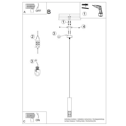 Lampadario a sospensione con filo LAMI 1xGU10/10W/230V bianco