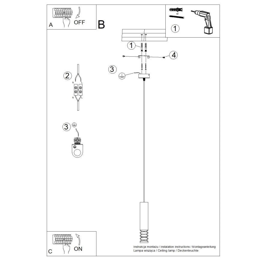 Lampadario a sospensione con filo LAMI 1xGU10/10W/230V bianco