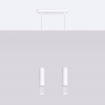 Lampadario a sospensione con filo LAMI 2xGU10/10W/230V bianco