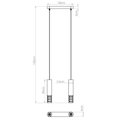 Lampadario a sospensione con filo LAMI 2xGU10/10W/230V bianco