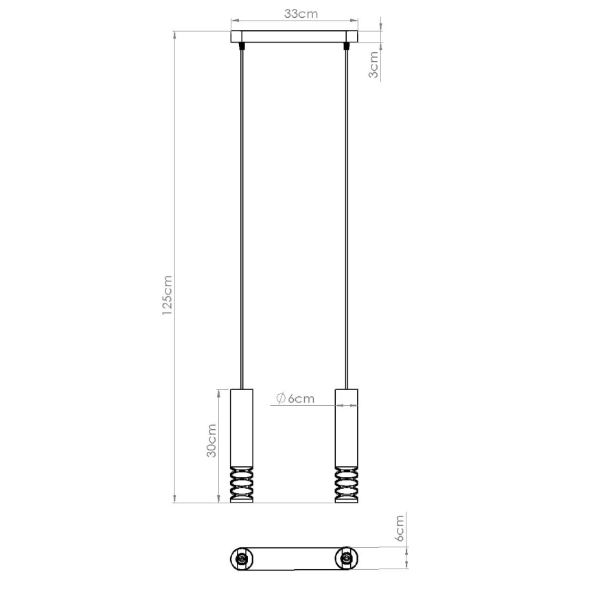 Lampadario a sospensione con filo LAMI 2xGU10/10W/230V bianco