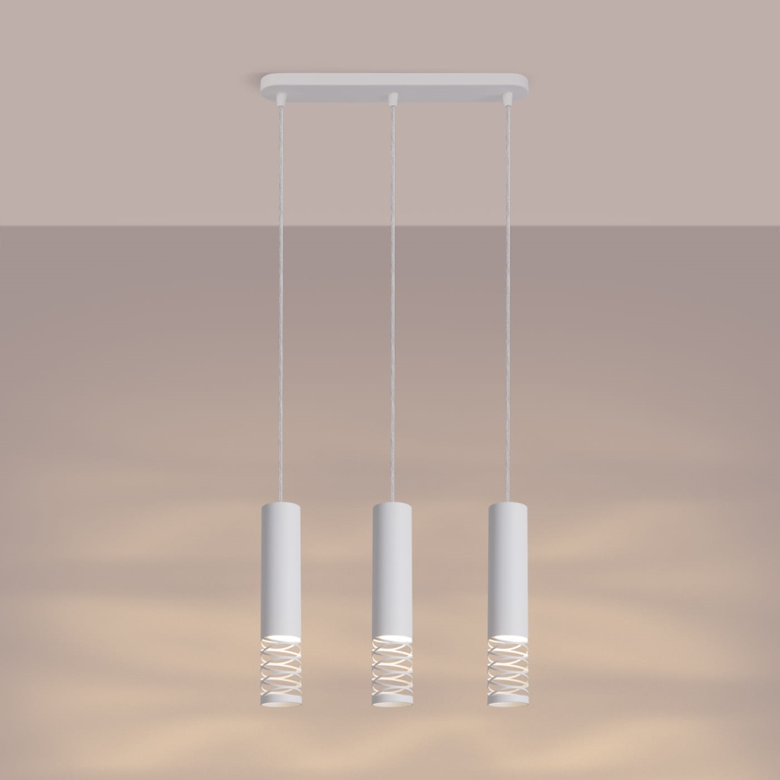 Lampadario a sospensione con filo LAMI 3xGU10/10W/230V bianco